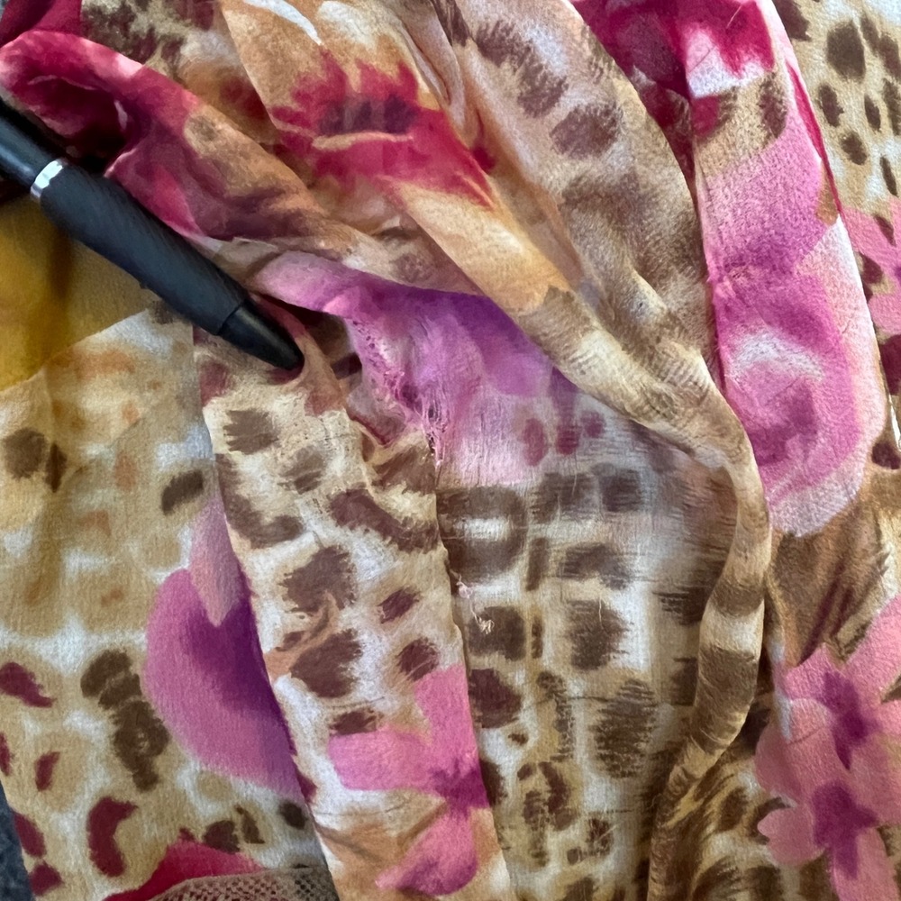 NYC Design Co Silk Skirt Set Womens 2X 3X Leopard Floral Whimsigoth Vtg Y2K Boho - Picture 4 of 16